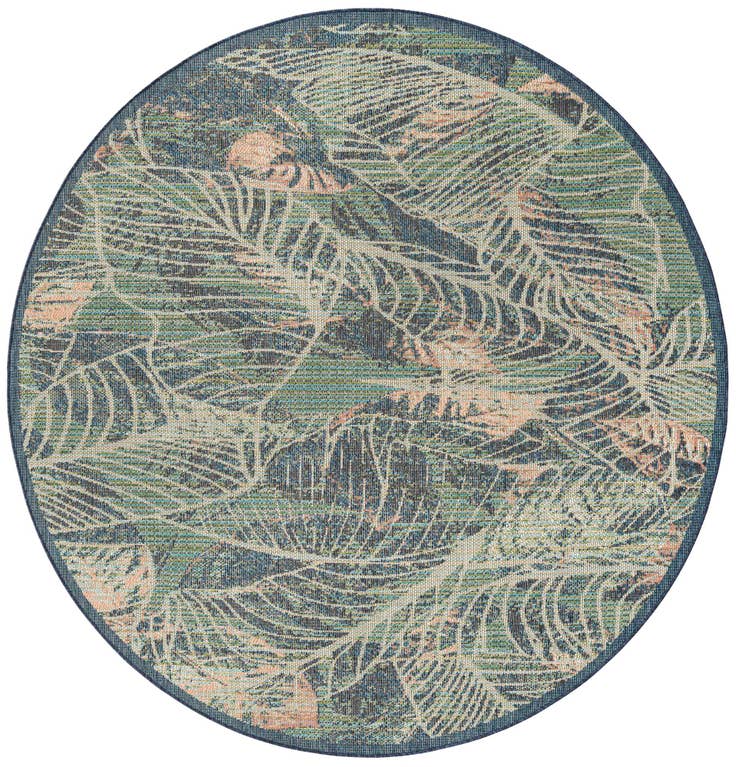 Detail image of 7' 10 x 7' 10 Easy-Clean Baja Indoor / Outdoor Round Rug