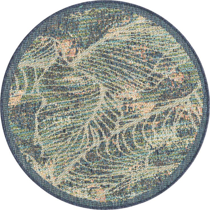 Detail image of 3' 3 x 3' 3 Easy-Clean Baja Indoor / Outdoor Round Rug
