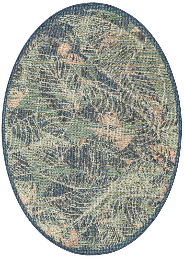 5' 3 x 5' 3 Easy-Clean Baja Indoor / Outdoor Round Rug