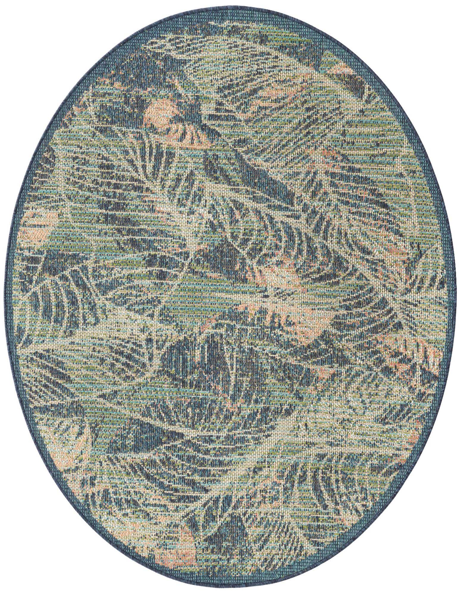 5' 3 x 5' 3 Easy-Clean Baja Indoor / Outdoor Round Rug