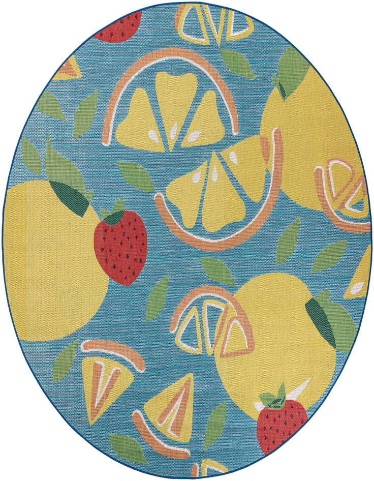 Detail image of 10' x 10' Easy-Clean Baja Indoor / Outdoor Round Rug