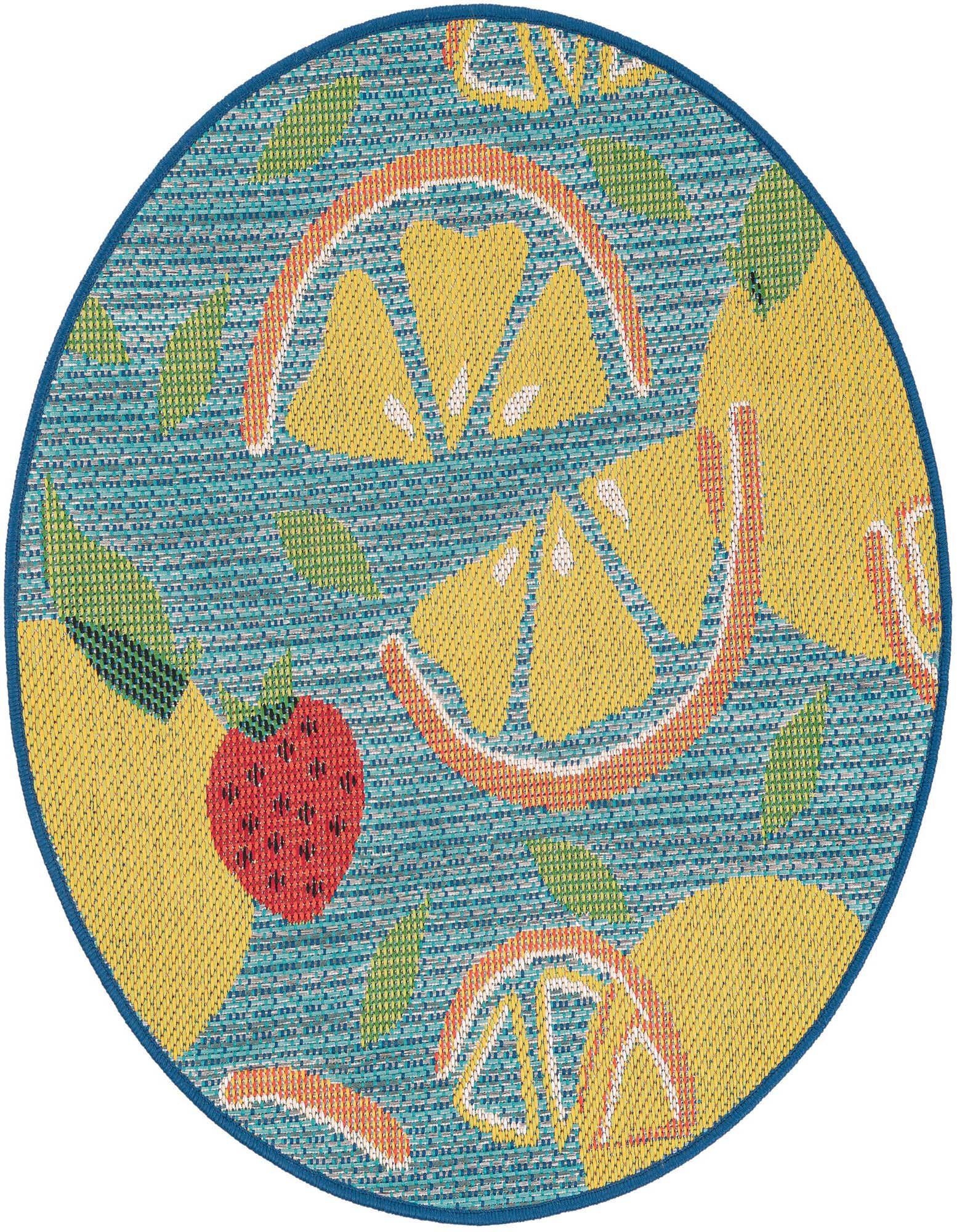 3' 3 x 3' 3 Easy-Clean Baja Indoor / Outdoor Round Rug