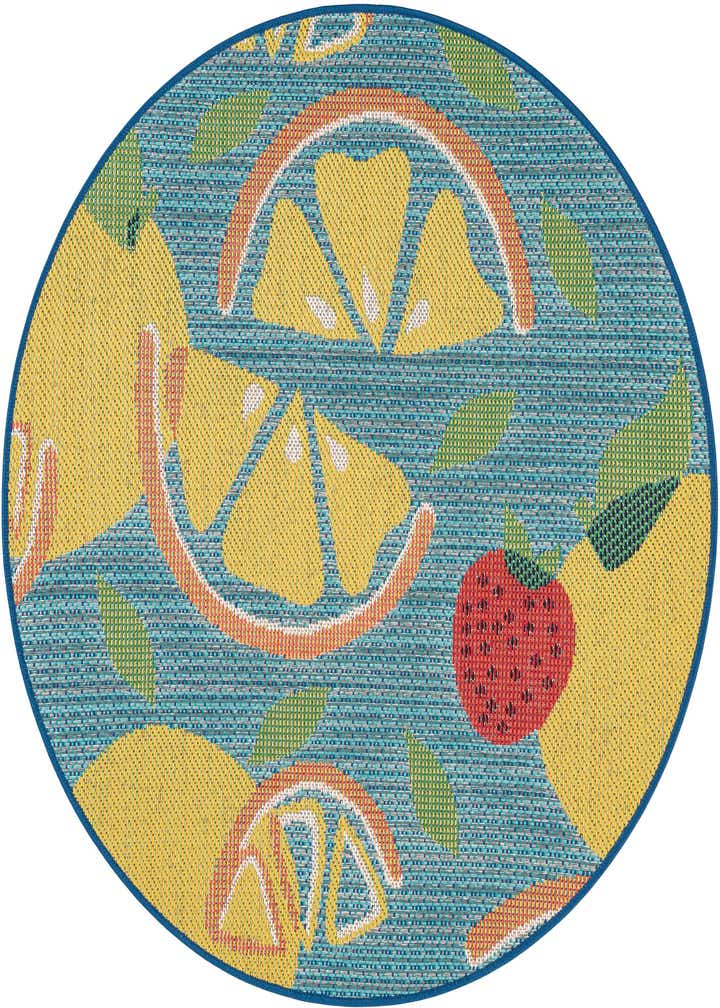 4' 1 x 4' 1 Easy-Clean Baja Indoor / Outdoor Round Rug