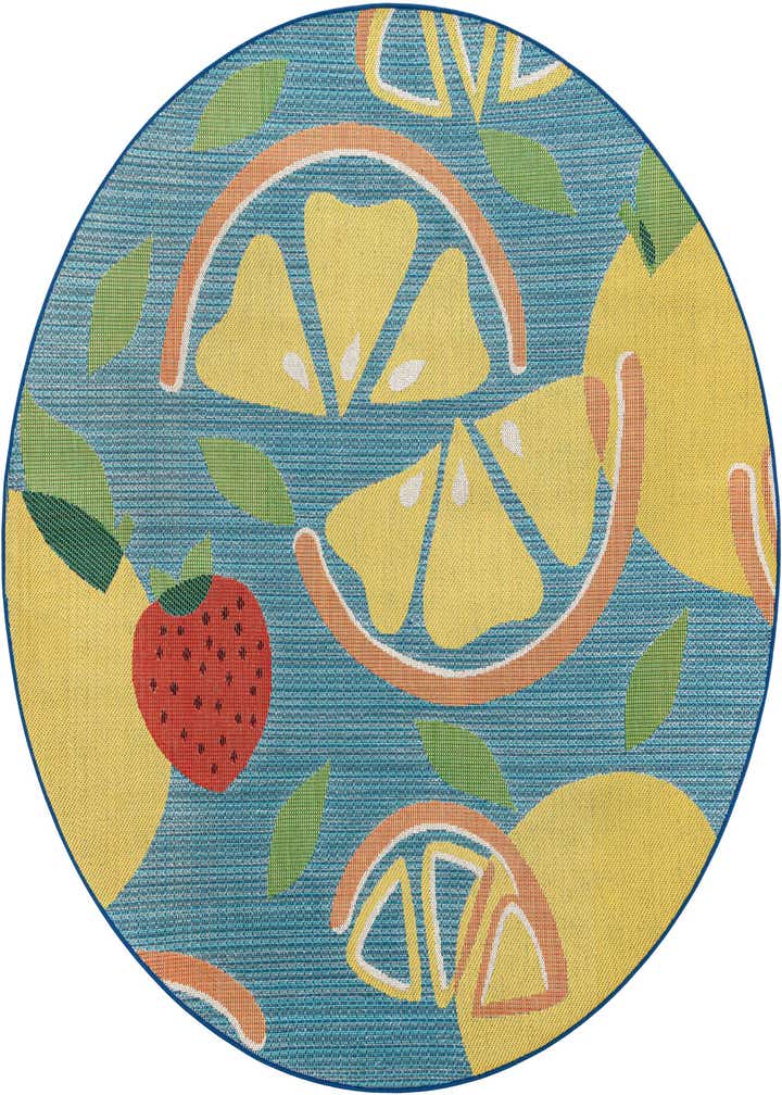 7' 10 x 7' 10 Easy-Clean Baja Indoor / Outdoor Round Rug