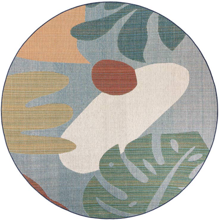 Detail image of 10' x 10' Easy-Clean Baja Indoor / Outdoor Round Rug