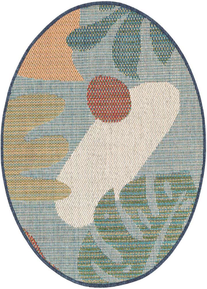 3' 3 x 3' 3 Easy-Clean Baja Indoor / Outdoor Round Rug
