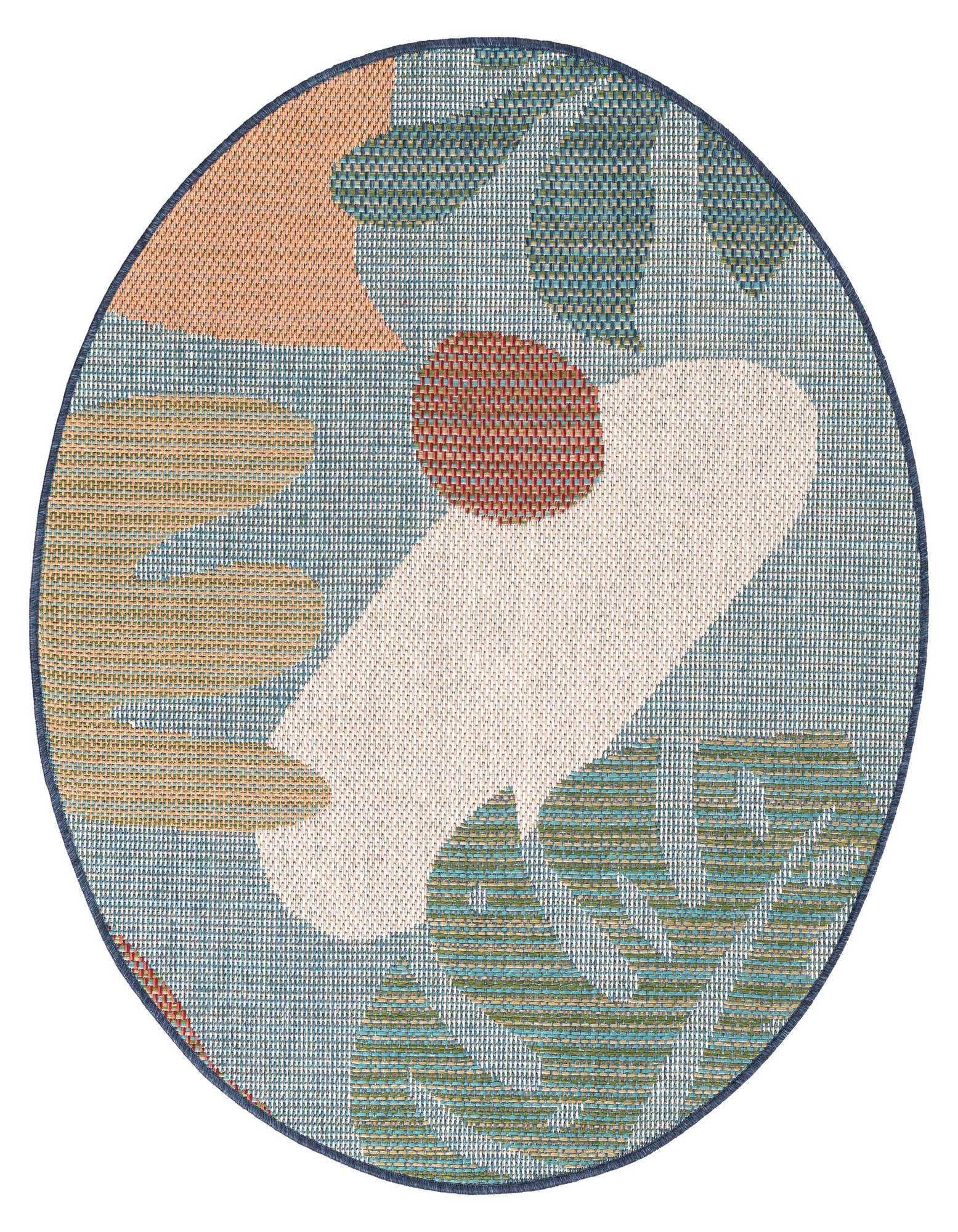 4' 1 x 4' 1 Easy-Clean Baja Indoor / Outdoor Round Rug