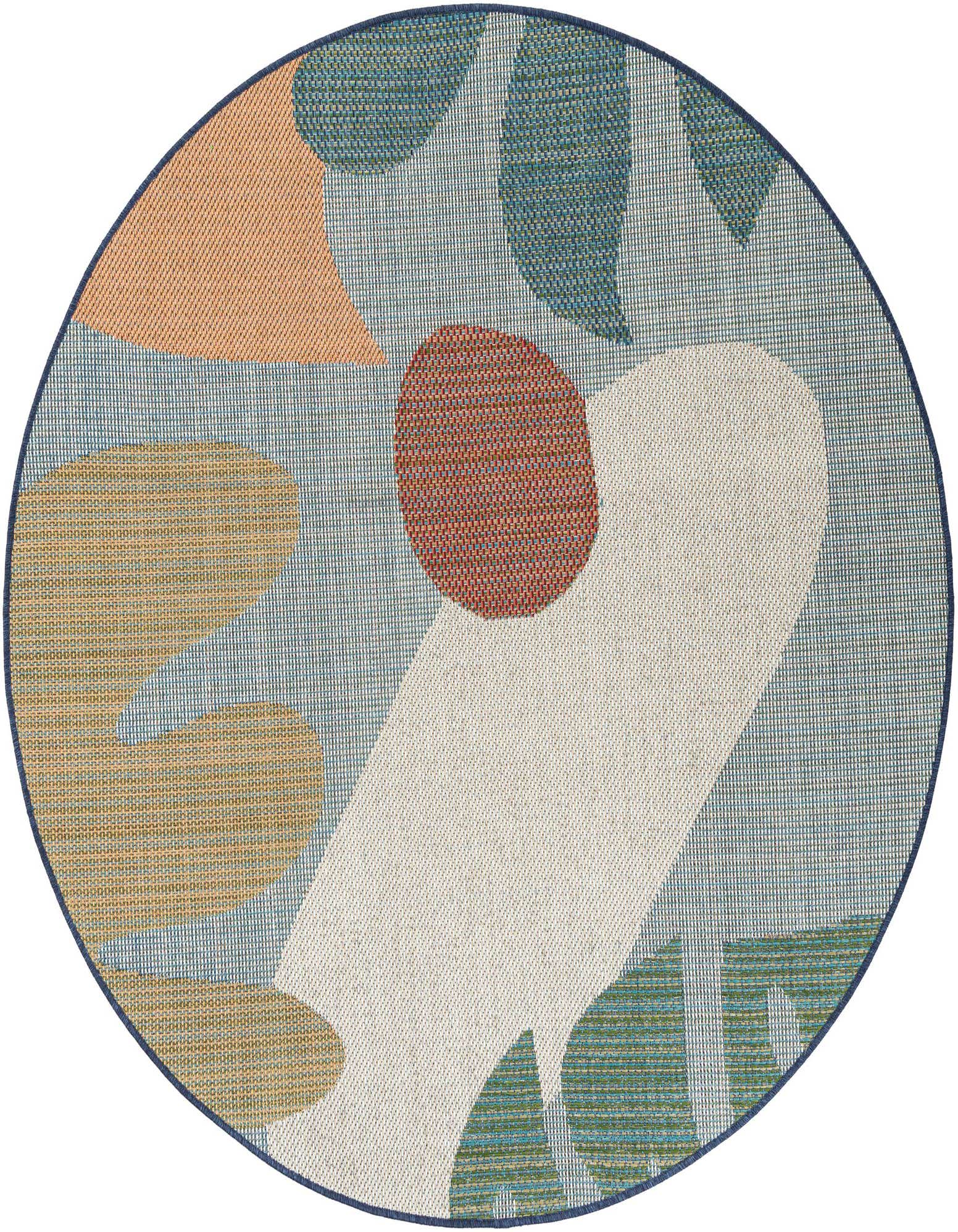 6' 1 x 6' 1 Easy-Clean Baja Indoor / Outdoor Round Rug
