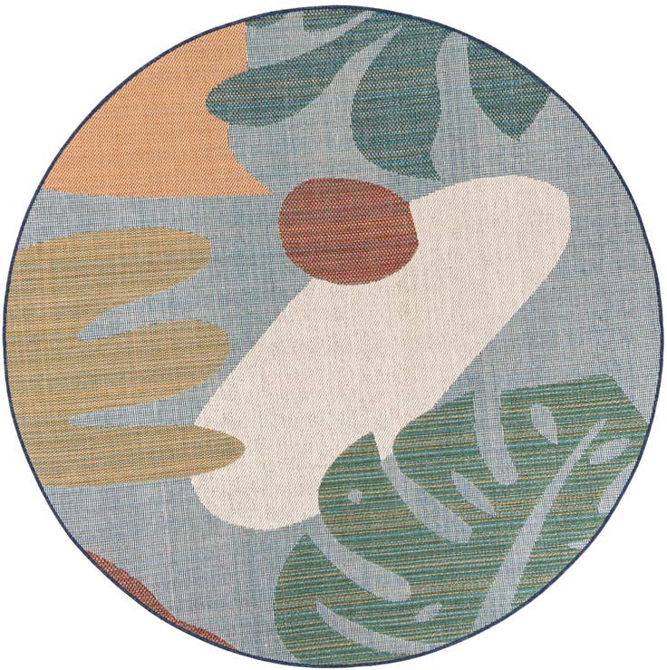 Detail image of 7' 10 x 7' 10 Easy-Clean Baja Indoor / Outdoor Round Rug