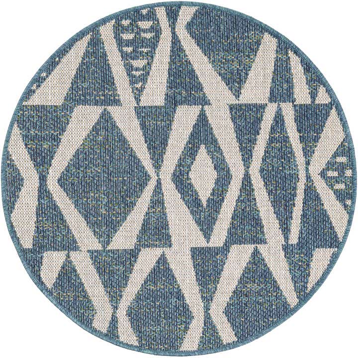 3' 3 x 3' 3 Easy-Clean Baja Indoor / Outdoor Round Rug