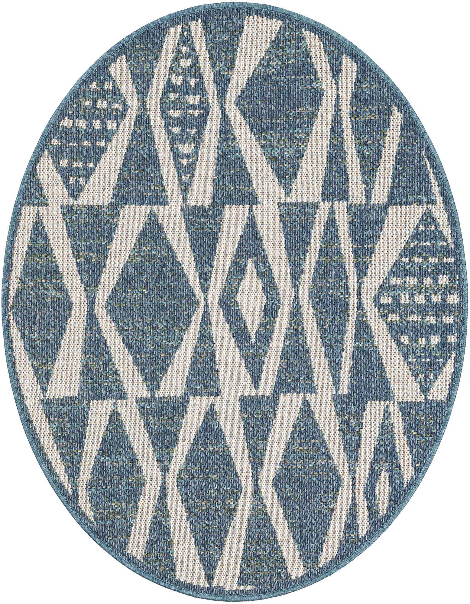 4' 1 x 4' 1 Easy-Clean Baja Indoor / Outdoor Round Rug