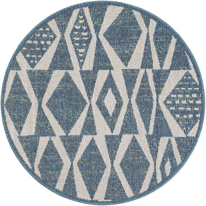 4' 1 x 4' 1 Easy-Clean Baja Indoor / Outdoor Round Rug