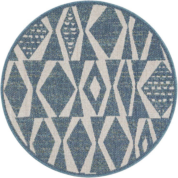 Detail image of 4' 1 x 4' 1 Easy-Clean Baja Indoor / Outdoor Round Rug