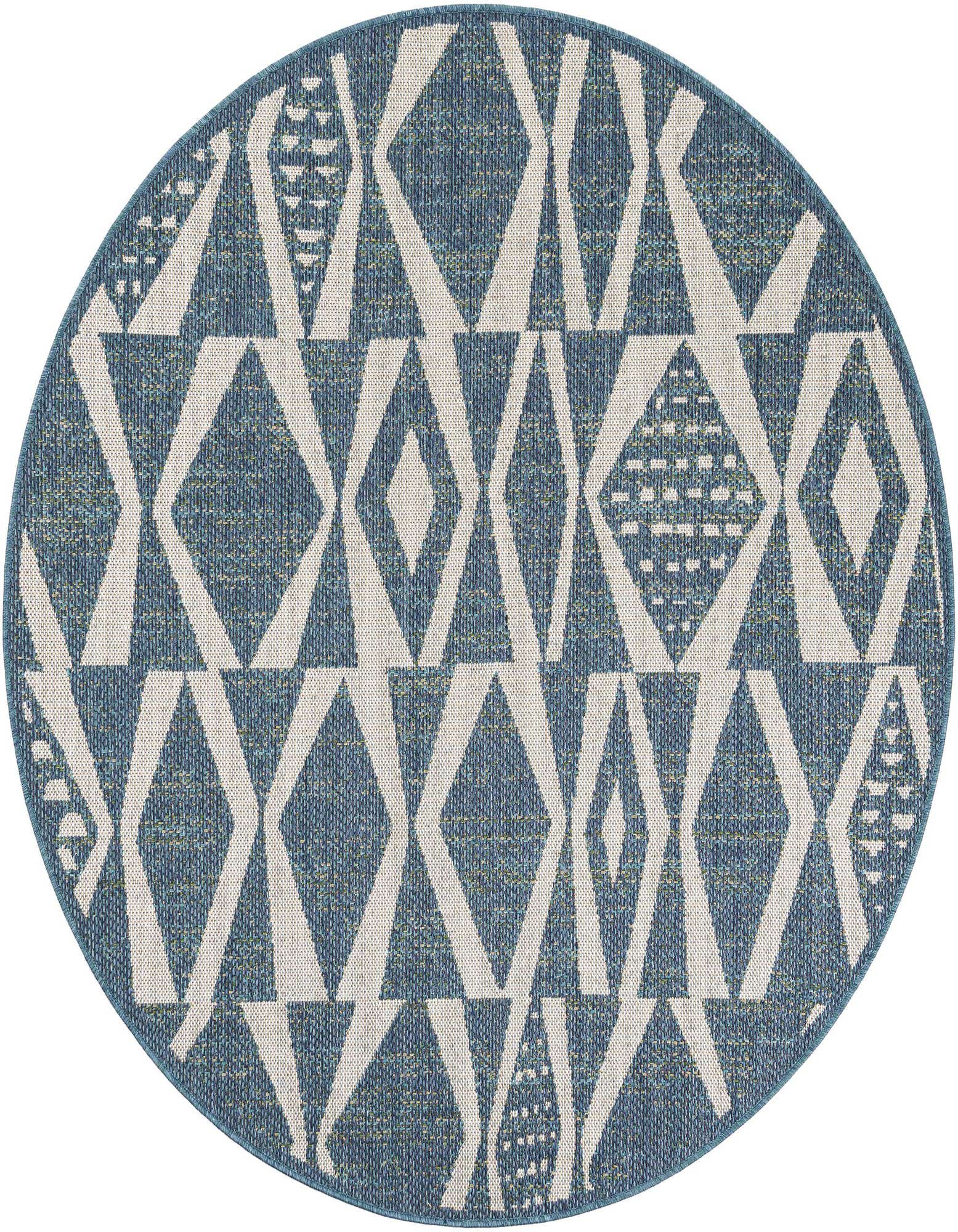 6' 1 x 6' 1 Easy-Clean Baja Indoor / Outdoor Round Rug