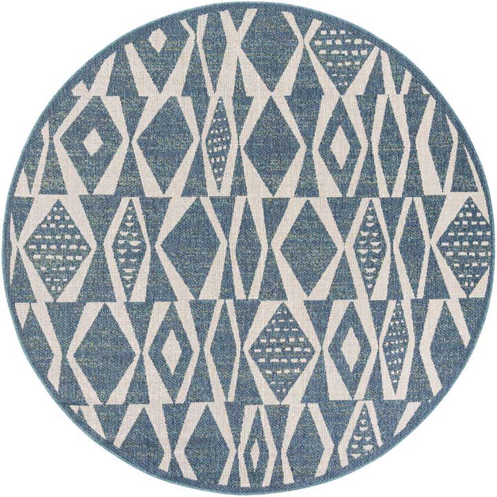 7' 10 x 7' 10 Easy-Clean Baja Indoor / Outdoor Round Rug