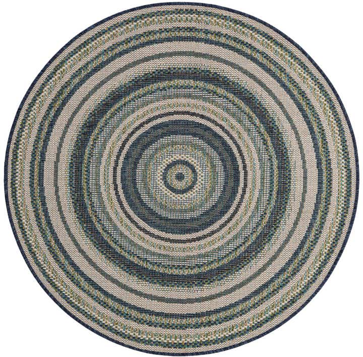 4' x 4' Easy-Clean Baja Indoor / Outdoor Round Rug