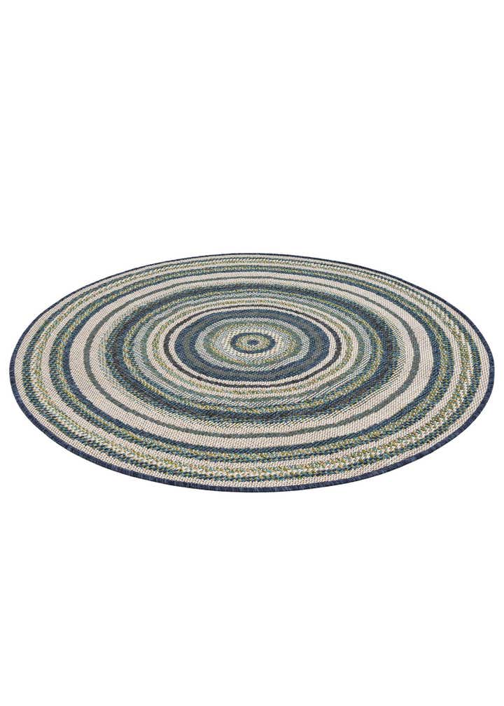 4' x 4' Easy-Clean Baja Indoor / Outdoor Round Rug
