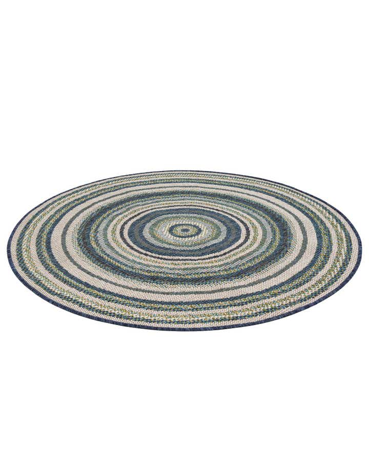 4' x 4' Easy-Clean Baja Indoor / Outdoor Round Rug