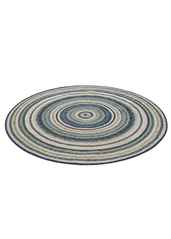 4' x 4' Easy-Clean Baja Indoor / Outdoor Round Rug