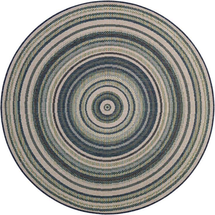 Detail image of 6' x 6' Easy-Clean Baja Indoor / Outdoor Round Rug