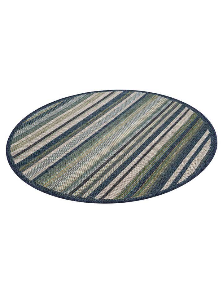 4' x 4' Easy-Clean Baja Indoor / Outdoor Round Rug