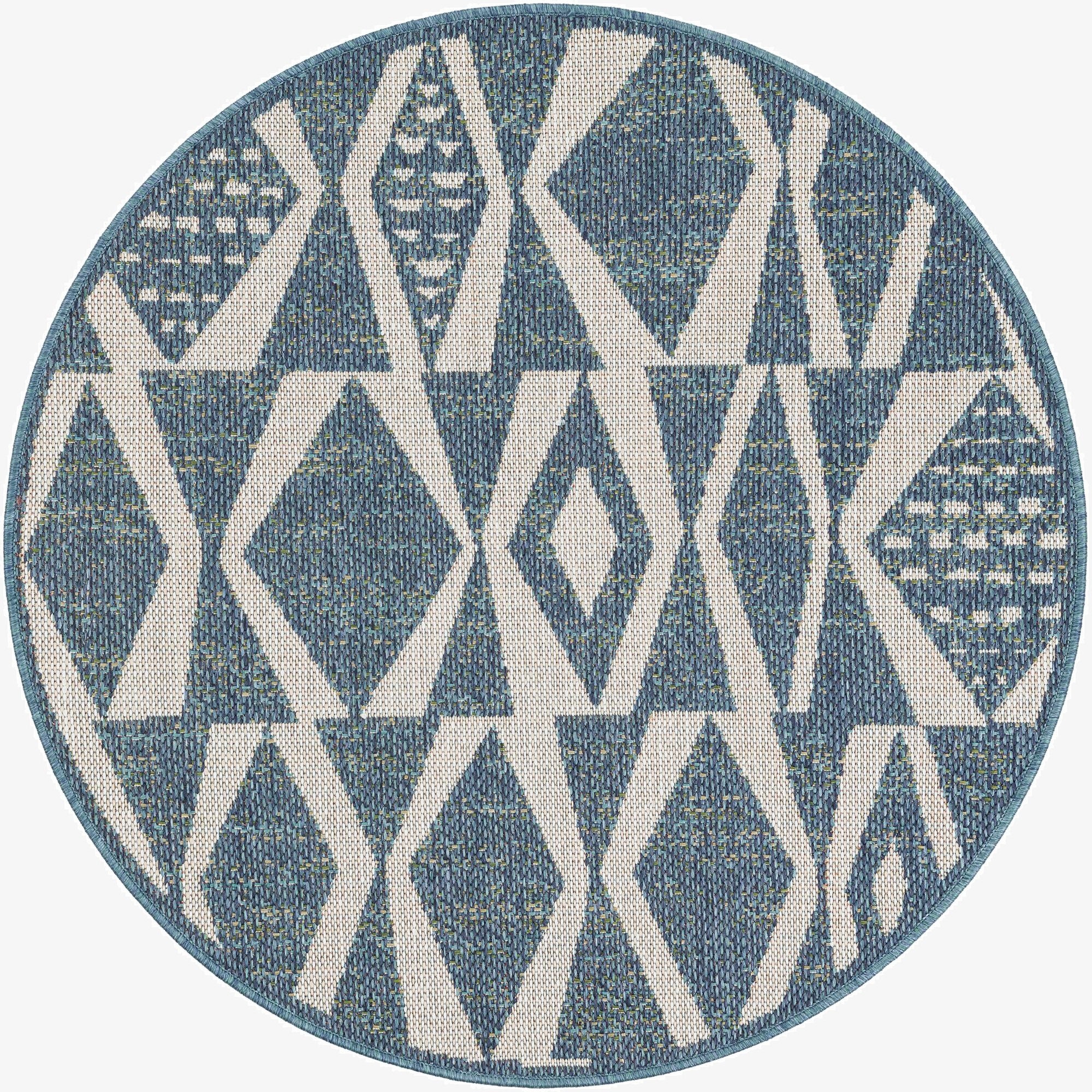 4' 1 x 4' 1  Washable Baja Indoor / Outdoor Round Rug