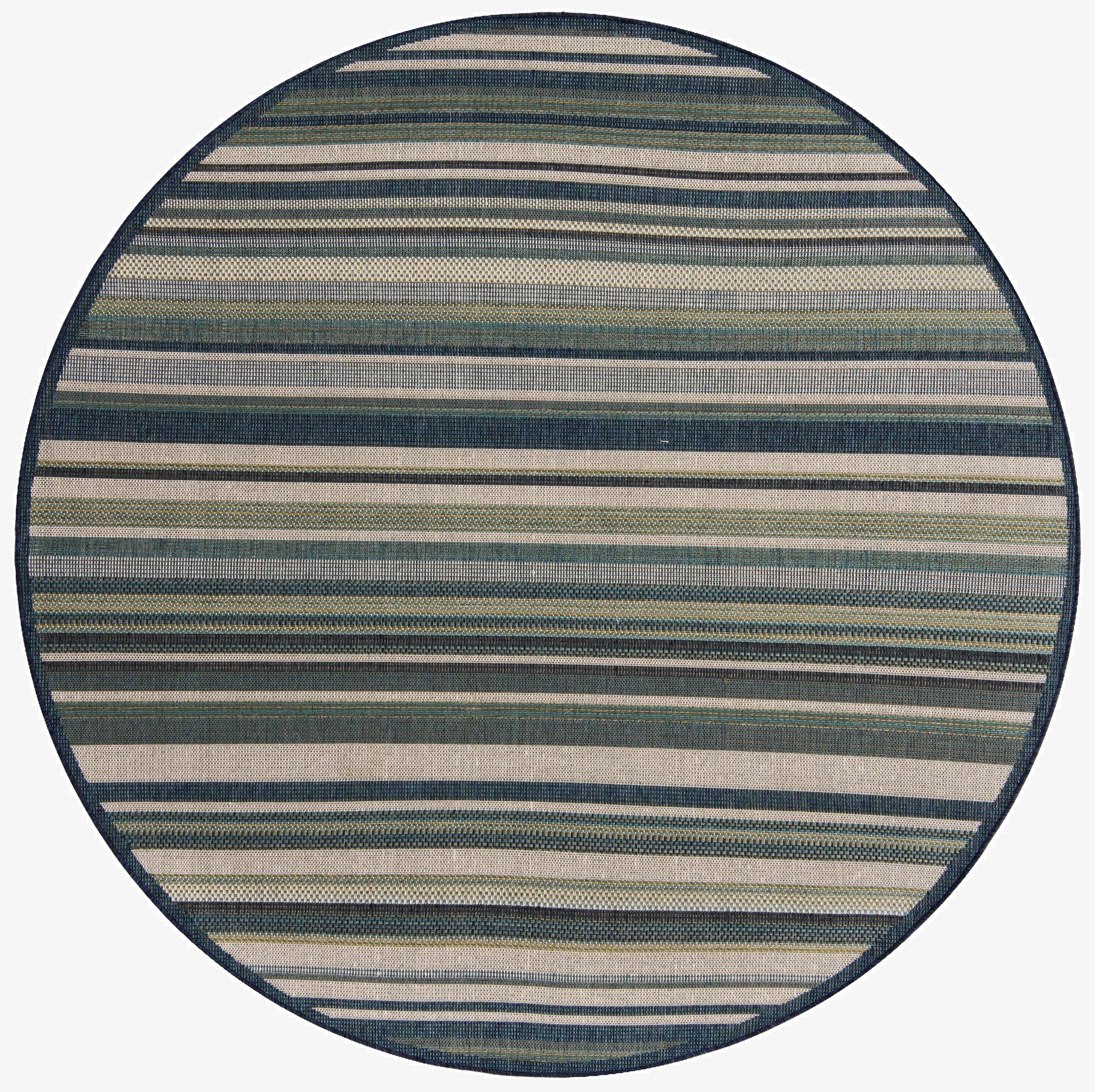 Primary image 7' 10 x 7' 10  Washable Baja Indoor / Outdoor Round Rug