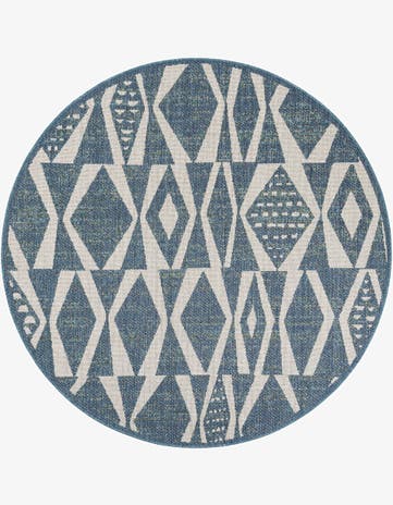 6' 1 x 6' 1 Easy-Clean Baja Indoor / Outdoor Round Rug