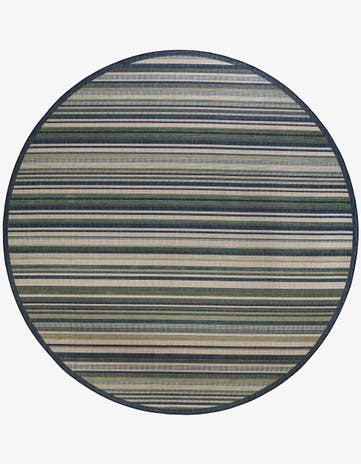 Blue Easy-Clean Baja Indoor / Outdoor Round Rug
