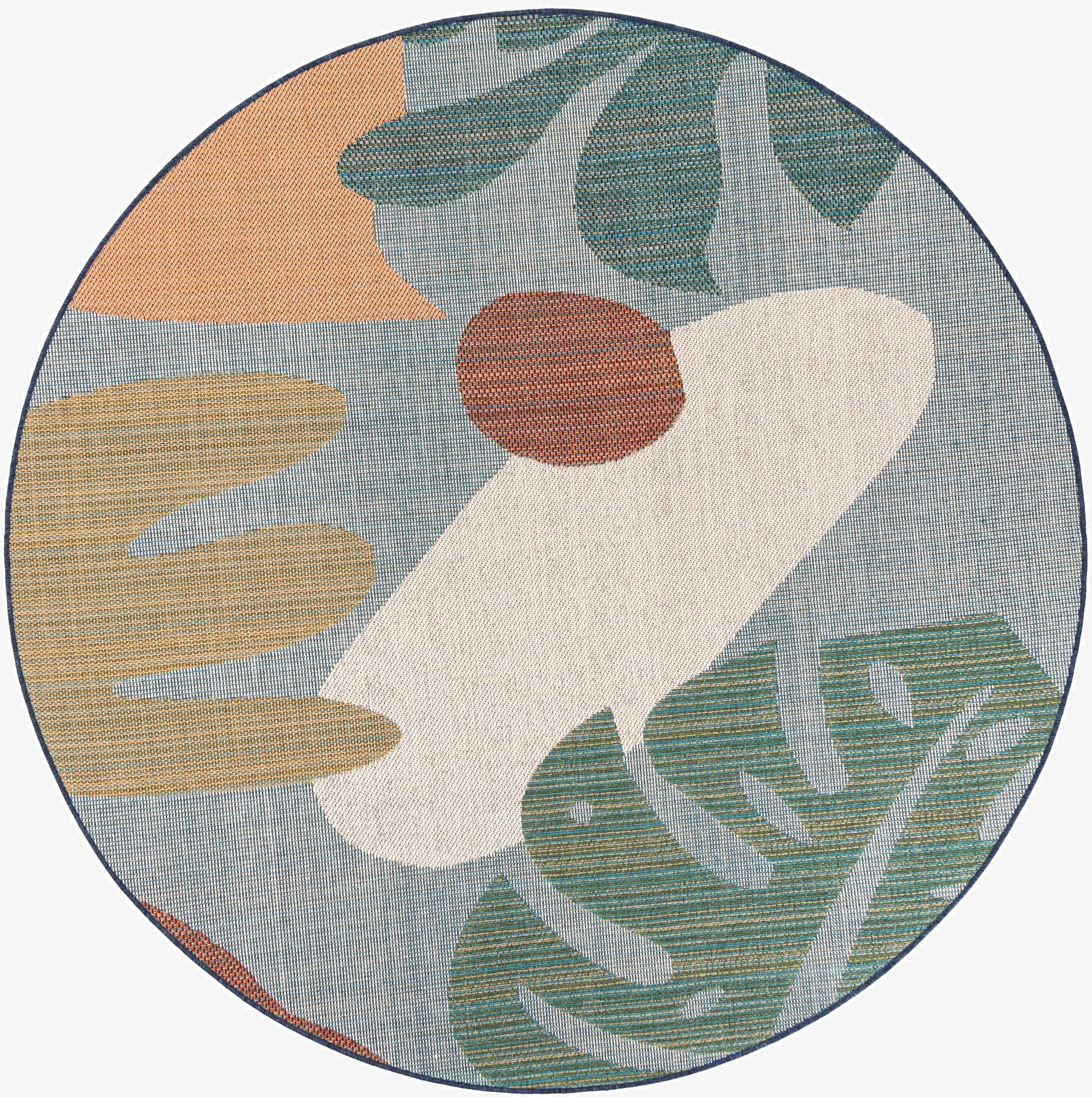 7' 10 x 7' 10  Washable Baja Indoor / Outdoor Round Rug