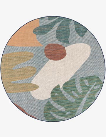 7' 10 x 7' 10 Easy-Clean Baja Indoor / Outdoor Round Rug