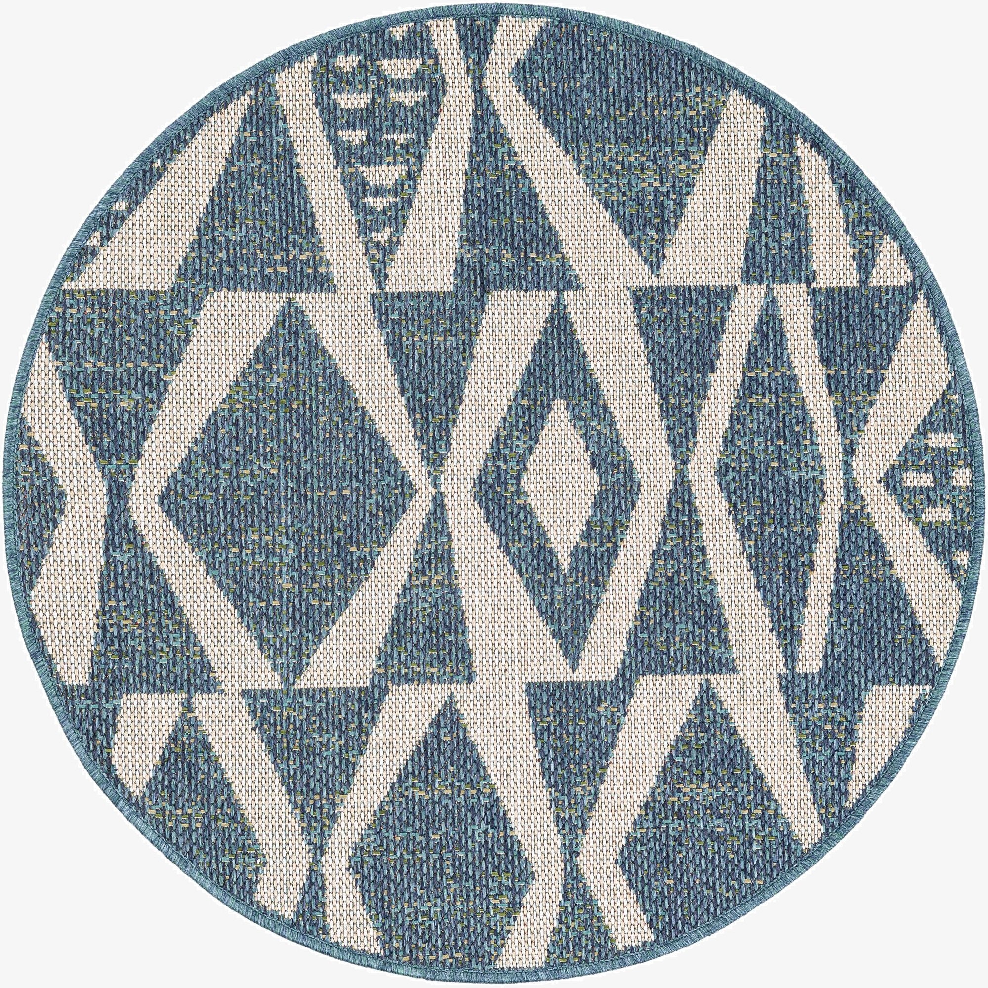 3' 3 x 3' 3  Washable Baja Indoor / Outdoor Round Rug