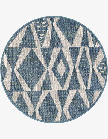3' 3 x 3' 3 Easy-Clean Baja Indoor / Outdoor Round Rug