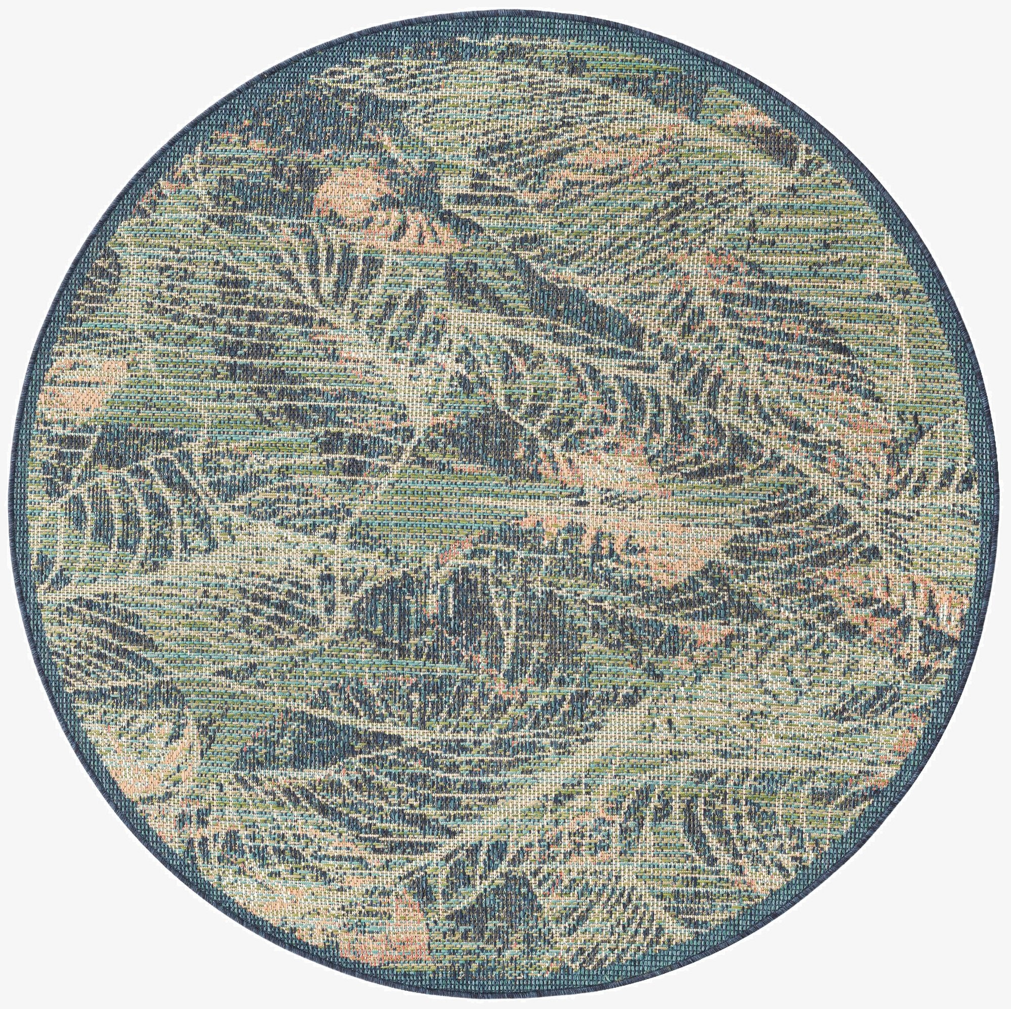 Primary image 5' 3 x 5' 3  Washable Baja Indoor / Outdoor Round Rug