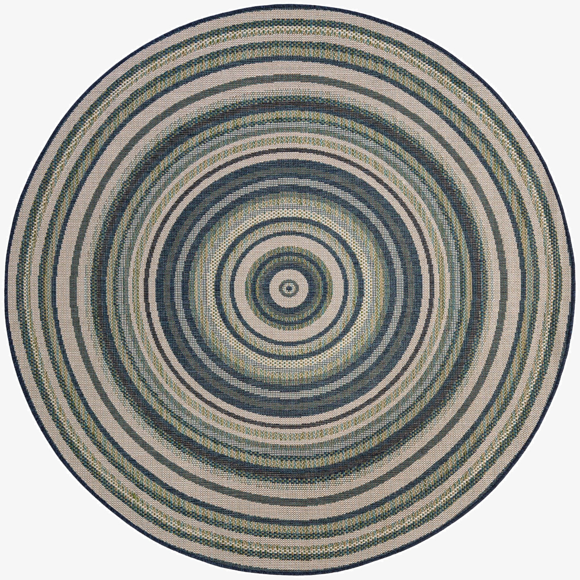 7' x 7'  Washable Baja Indoor / Outdoor Round Rug