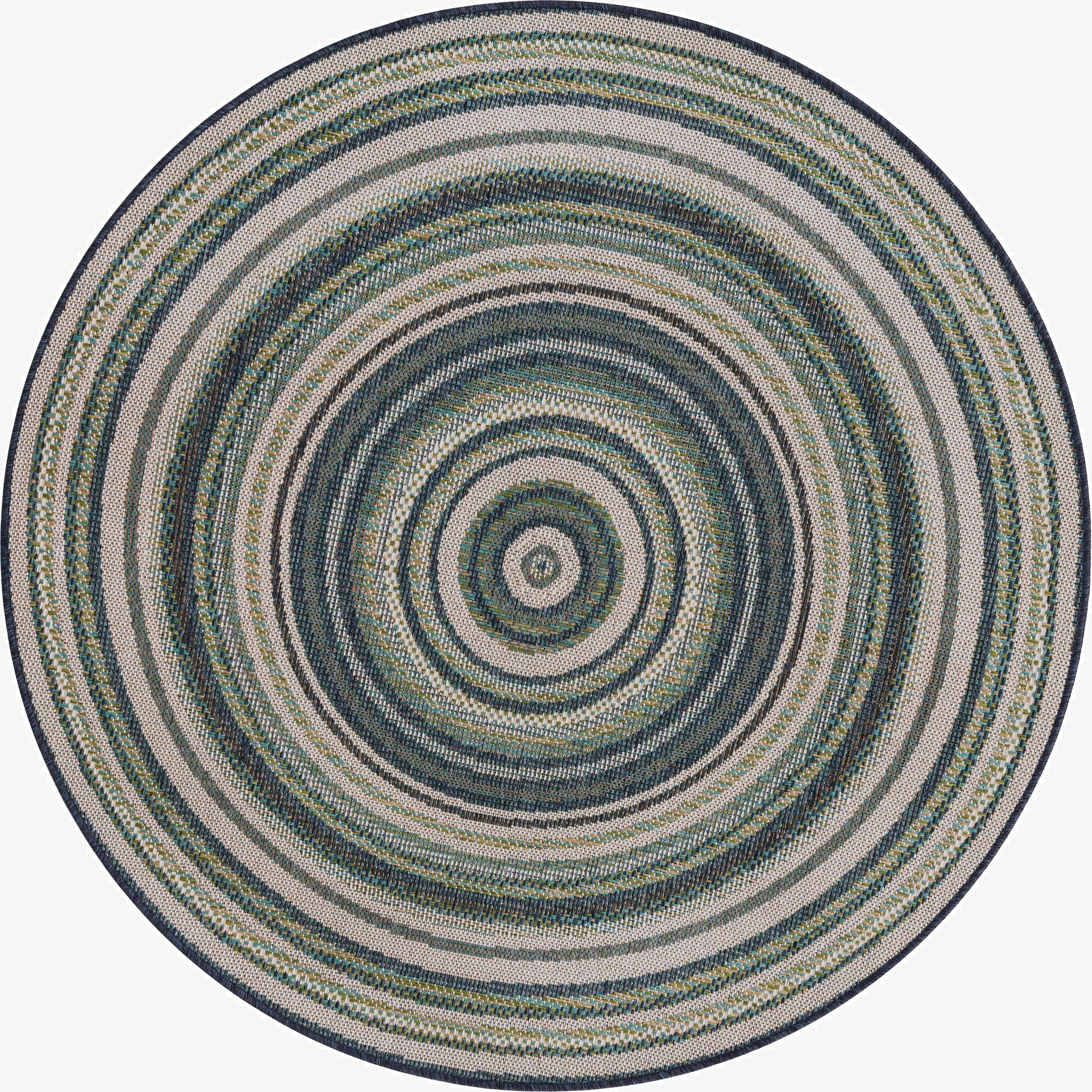 5' 3 x 5' 3  Washable Baja Indoor / Outdoor Round Rug