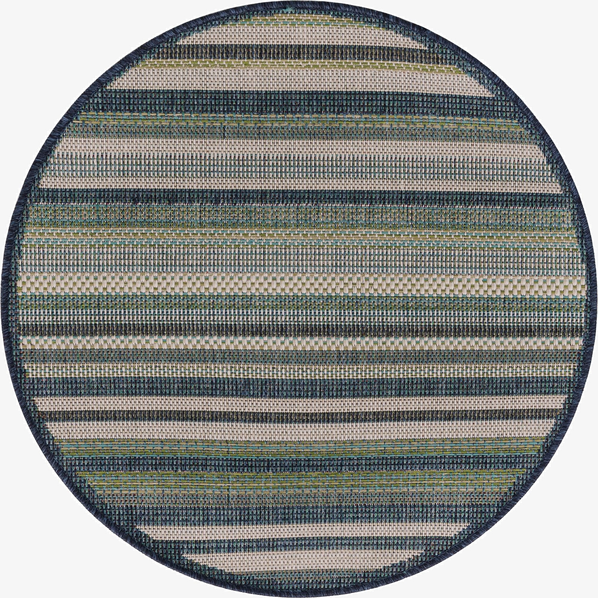 Primary image 3' 3 x 3' 3  Washable Baja Indoor / Outdoor Round Rug