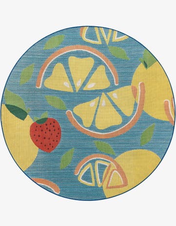 7' 10 x 7' 10 Easy-Clean Baja Indoor / Outdoor Round Rug