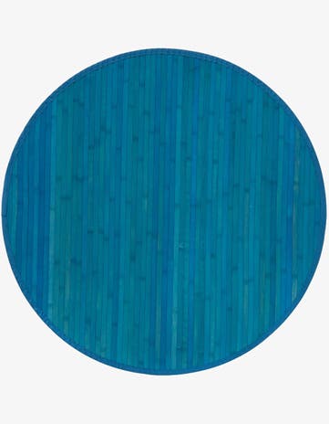Blue Bamboo Round Rug