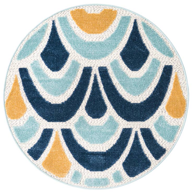 Detail image of 3' 3 x 3' 3 Easy-Clean Belize Indoor / Outdoor Round Rug