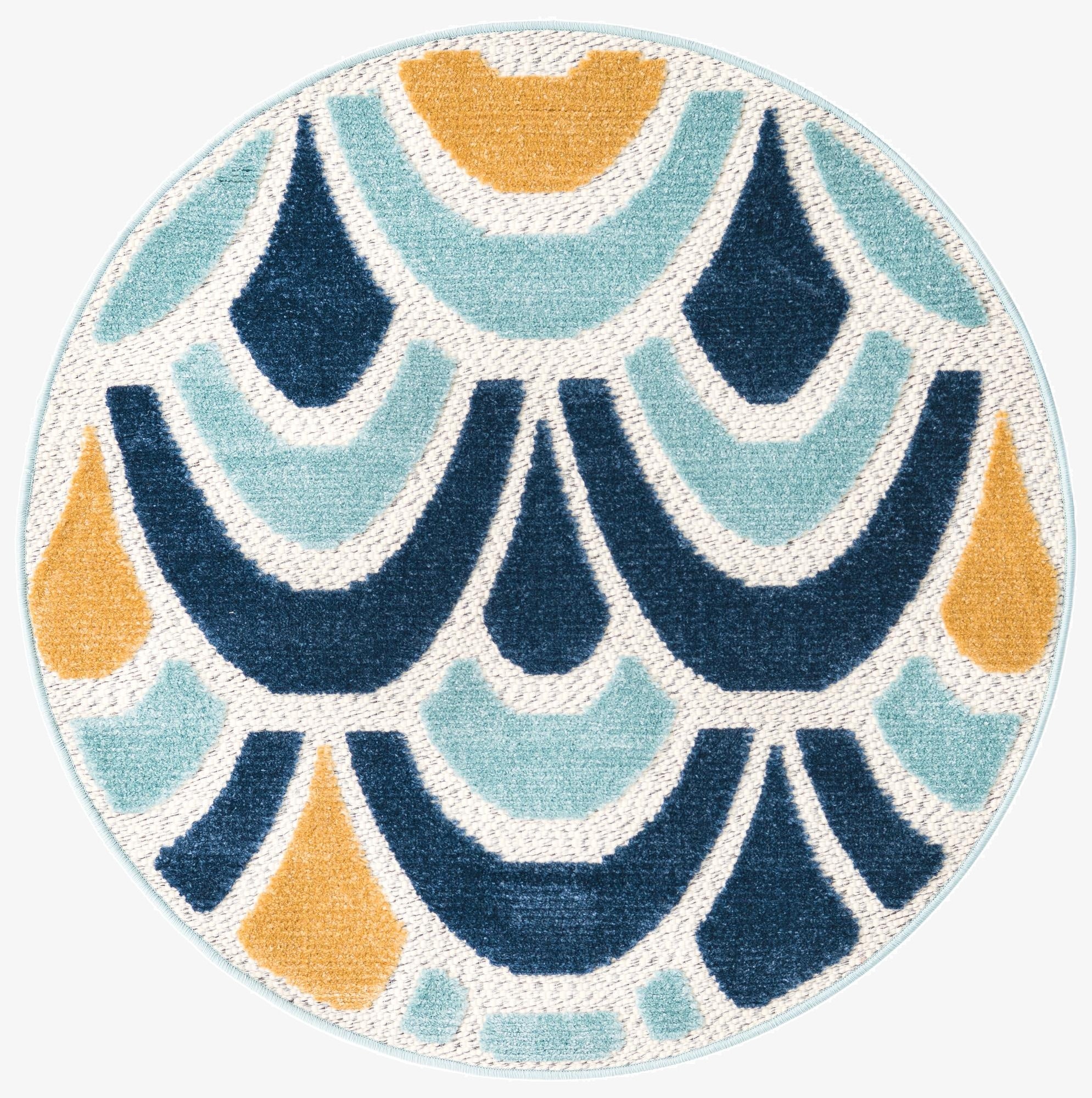 3' 3 x 3' 3  Washable Belize Indoor / Outdoor Round Rug