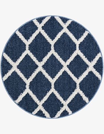 Blue Boho Round Rug