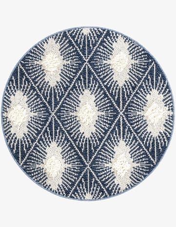 Blue Boho Round Rug