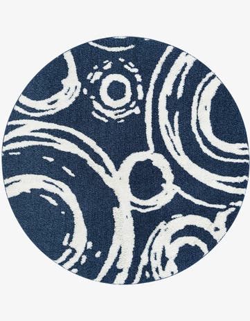 Blue Boho Round Rug