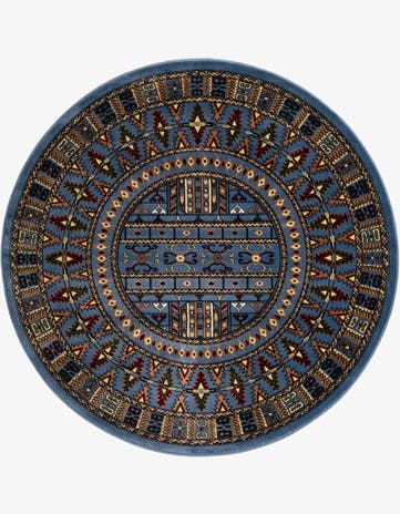 Blue Bokhara Round Rug