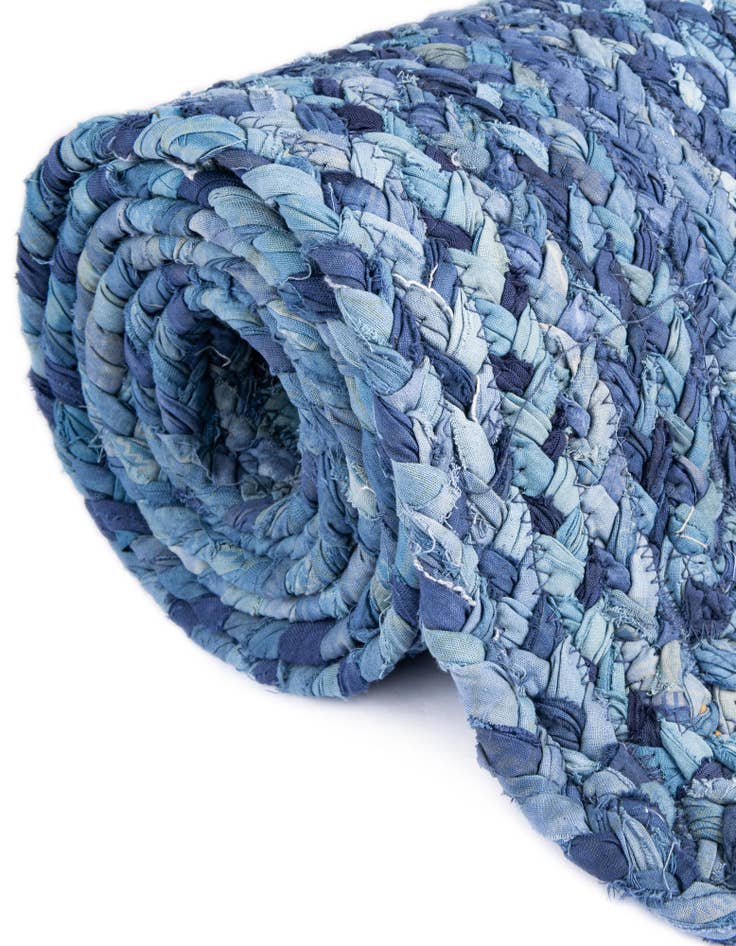 Detail image of 8' x 8' Handmade Braided Chindi Round Rug