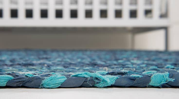 Detail image of 8' x 8' Handmade Braided Chindi Round Rug