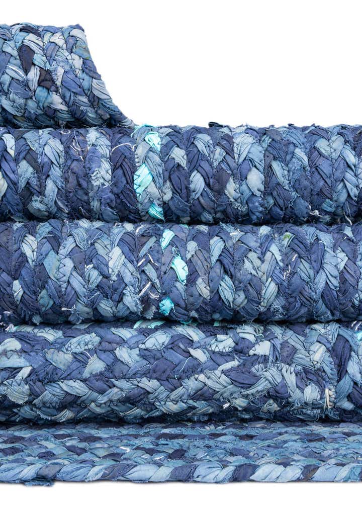 8' x 8' Handmade Braided Chindi Round Rug