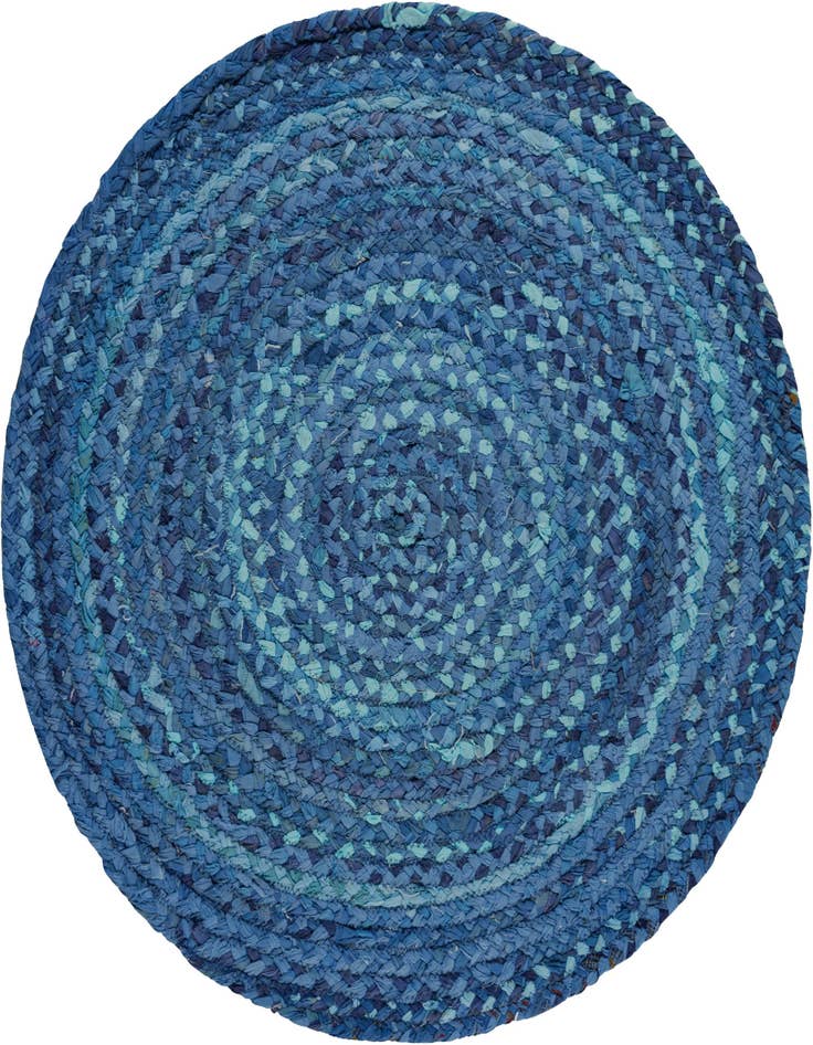 Detail image of 3' 3 x 3' 3  Hand Braided Chindi Round Rug