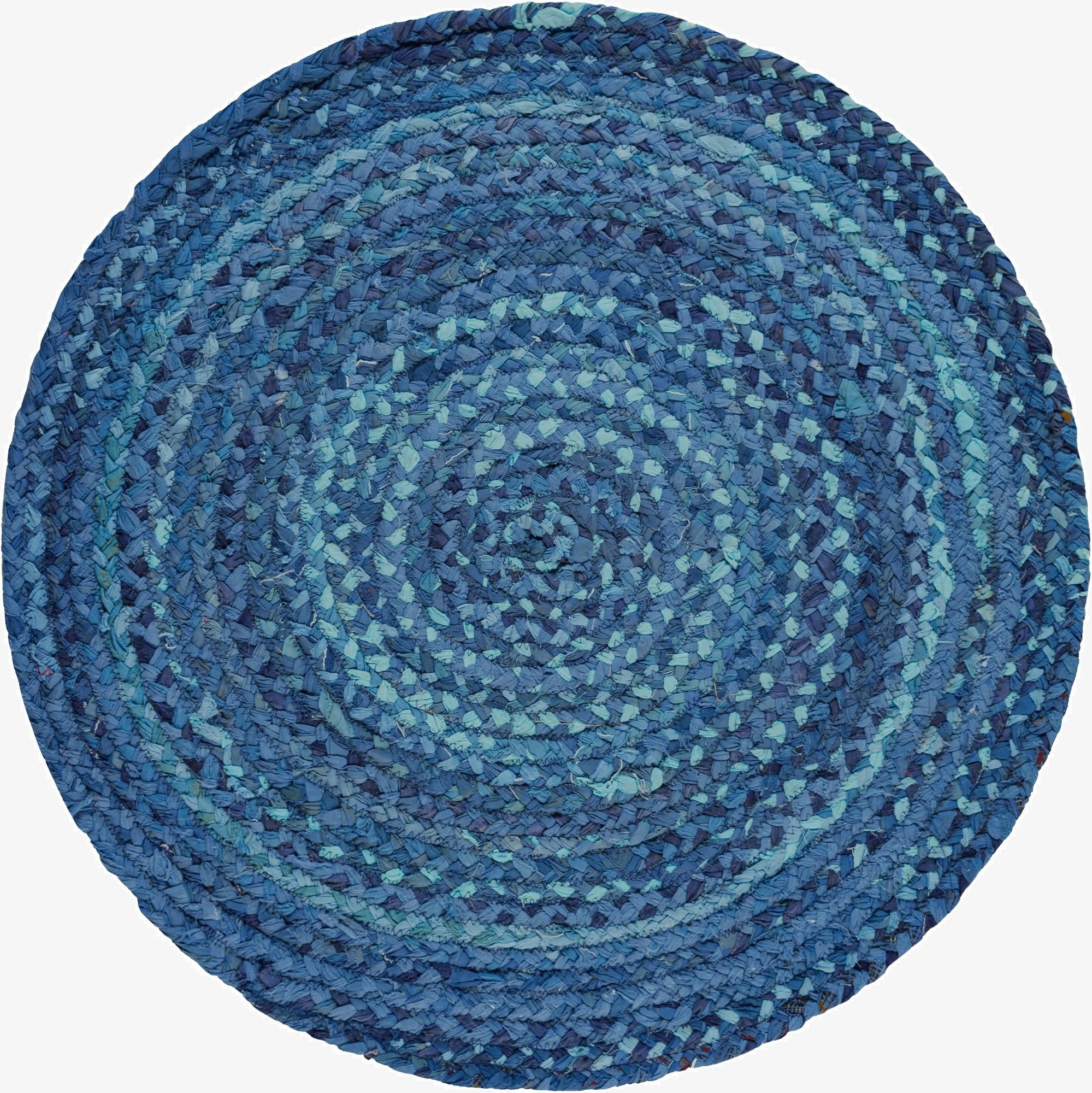 3' 3 x 3' 3  Hand Braided Chindi Round Rug